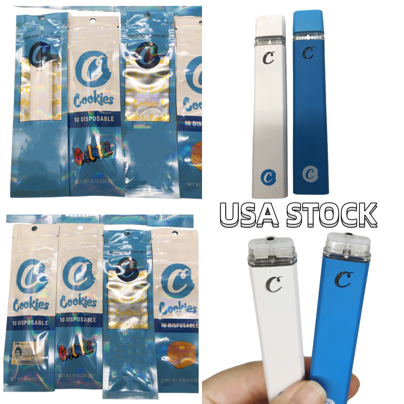 

Cookies Disposable Vape Pen Cartridges E cigarette 510 Thread Vaporizer 1.0ml Rechargeable 280mah Battery Ceramic Coil Pods Cheaper Empty Thick Oil Bags Packaging