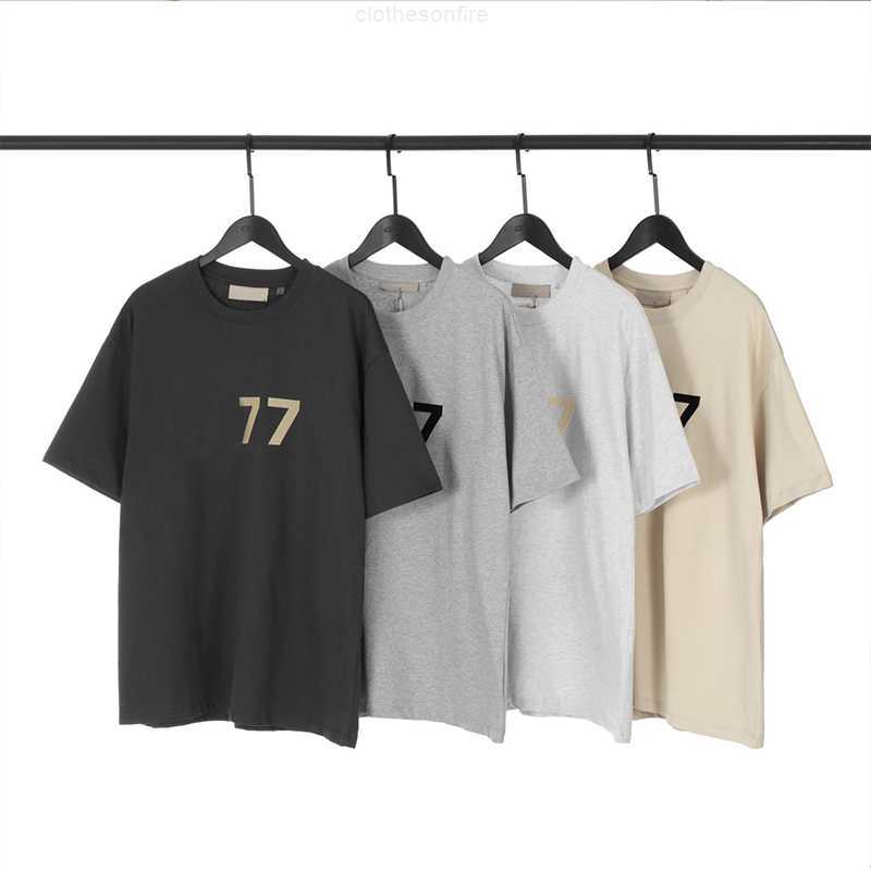 

FOG Fashion T-shirts Ess Crew Neck Casual Tees Men Women Tops Leisure Style Summer Short Sleeve Letter Shirts Size 3XL 4XL 23, Beige01