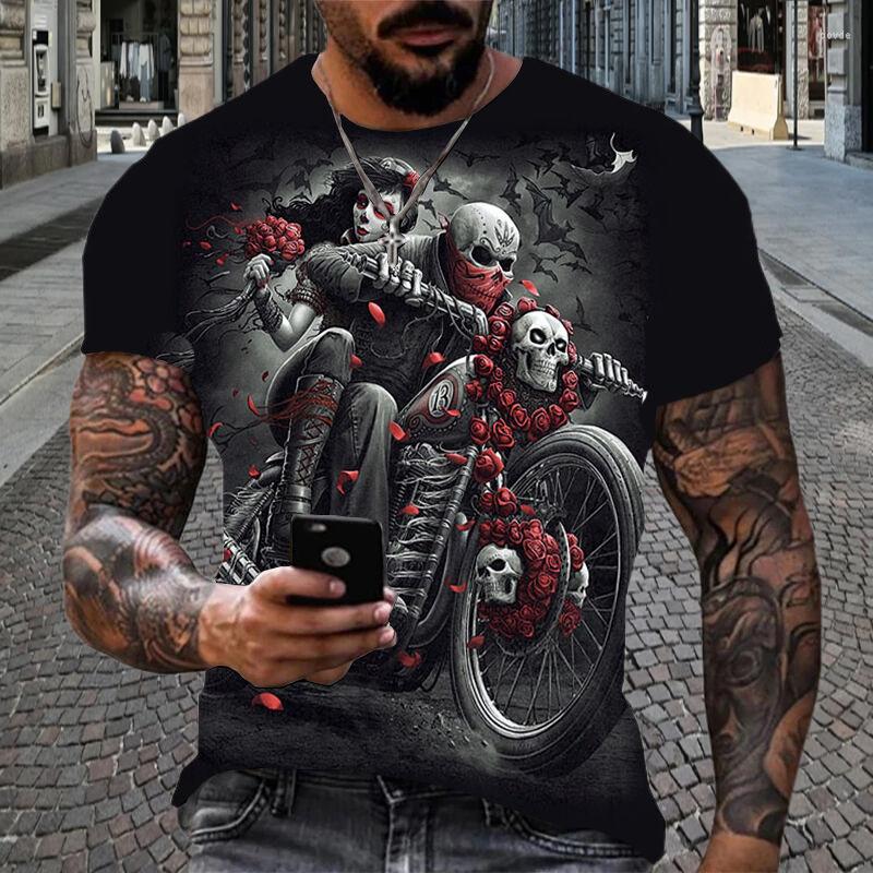 

Men's T Shirts 2023 Summer Men Clothing Shirt Hight Quality Harajuku Men's 3D Print Skeleton Casual Sports O-neck Vintage Short Sleeve, Skeleton-1