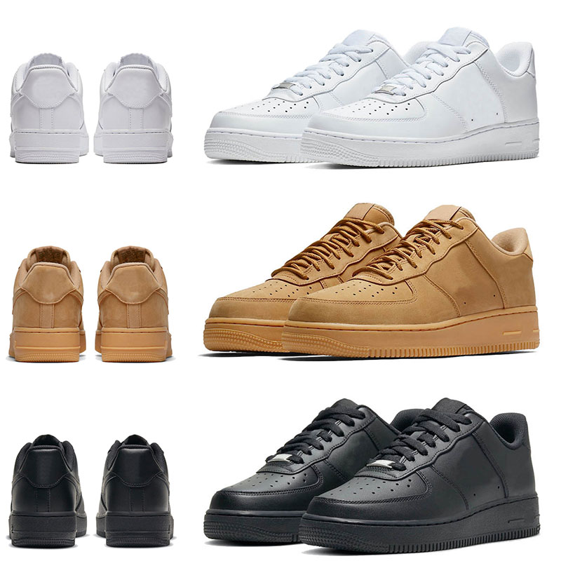 

classic designer men women a1f running shoes cut low 07 triple white black wheat leather skate dhgate platform flat sneakers trainers big size us 13