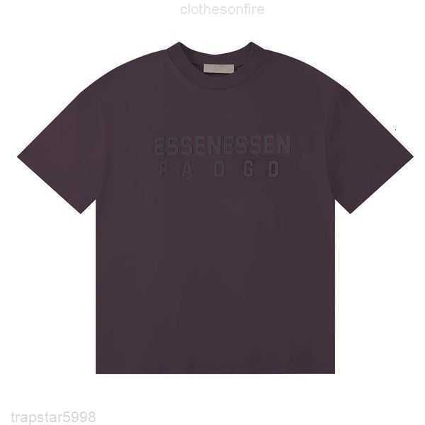 

Ess Tees T-shirts Designer Fashion Clothing Street Fog Essen Chest Letter Flocked Loose Round Neck Short Sleeve T-shirt Trendyf1j1 23