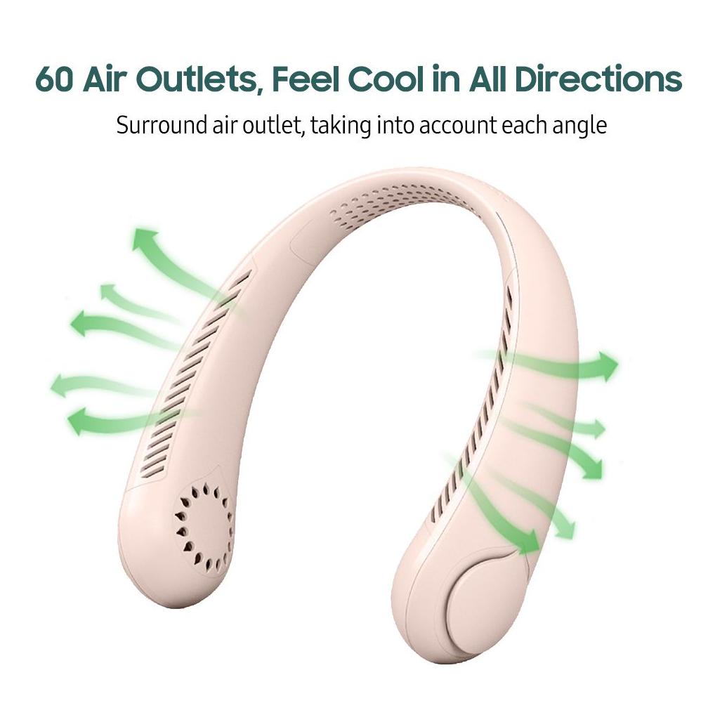 hanging neck fan neckband lazy neck hands cooling bladeless usb mini fans sport 3 speed 360 degree rotating