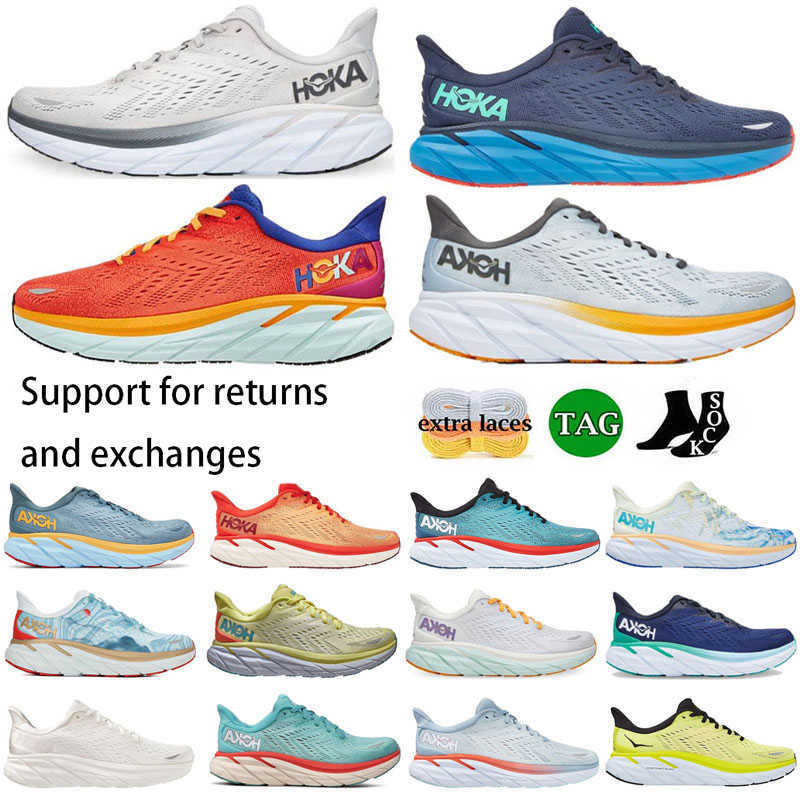 

hokas shoes One One Women Men Low Top Mesh Trainers Bondi 8 9 Summer Song Blue Shell Coral Peach Parfait Triple White Seaweed Sports Sneakers, 15