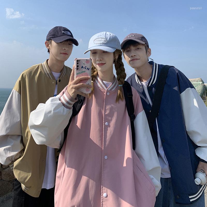 

Men's Jackets Fashion Spring And Autumn Couple Baseball Jacket Loose Versatile Cool Coat, Yellow