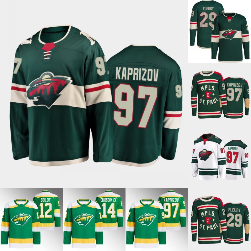

Minnesota #97 Kirill Kaprizov Jersey Marc-Andre Fleury Joel Eriksson Ek Matt Boldy Ryan Reaves Matt Dumba Jared Spurgeon Connor Dewar Hunter Jones Brock Faber Jerseys, Womens 2022 reverse retro s-xxl