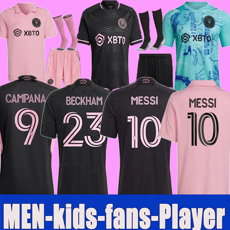 

MESSIS 23 24 Miami CF Soccer Jerseys Player Fans version 2023 2024 Inter Matuidi HIGUAIN JEAN FRAY CAMPANA YEDLIN BECKHAM MLS football Jersey men and kids kits shirt, 2022 away player version