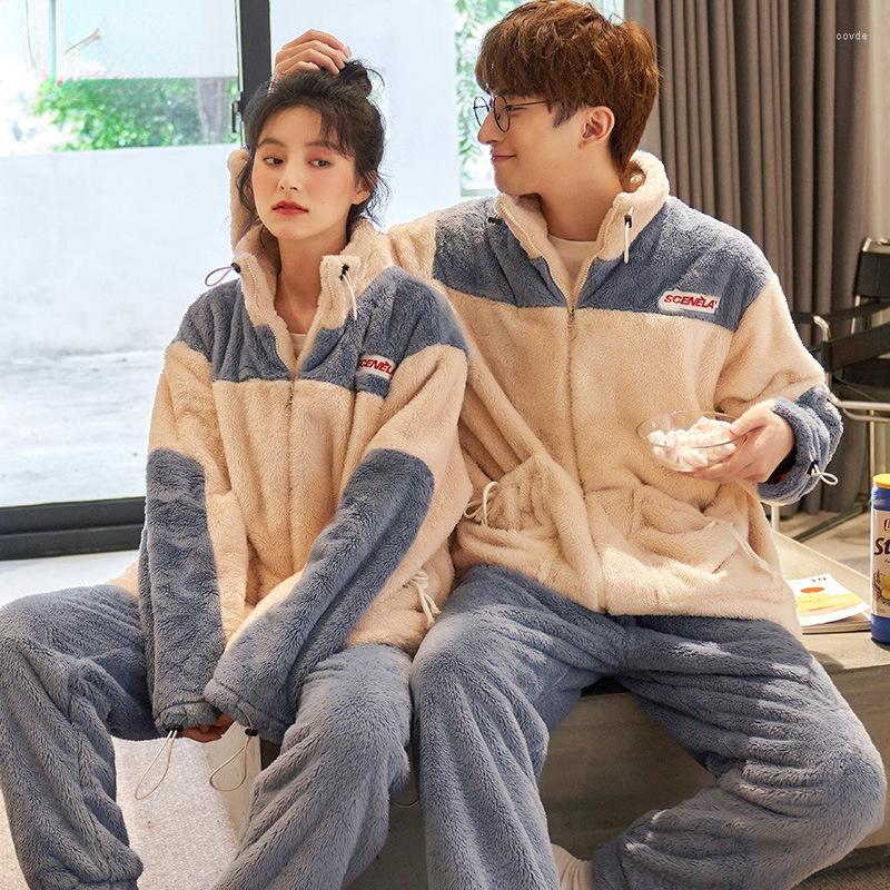 

Women's Sleepwear Lovers Coral Velvet Pajamas Women Autumn And Winter Season Sweet 2023 Lovely Men's Thickened Flannel Home Clothes, 15
