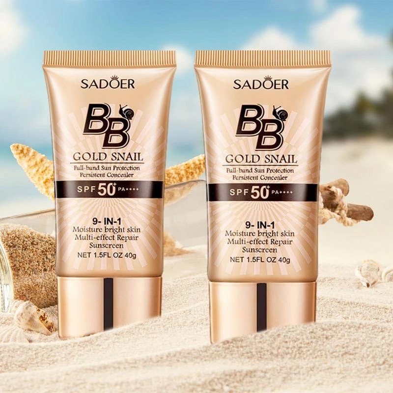 

SPF50+ Gold Snail Sunscreen BB Cream Brightening Moisturizing Concealer Nude Foundation Long Lasting Cream, 01#
