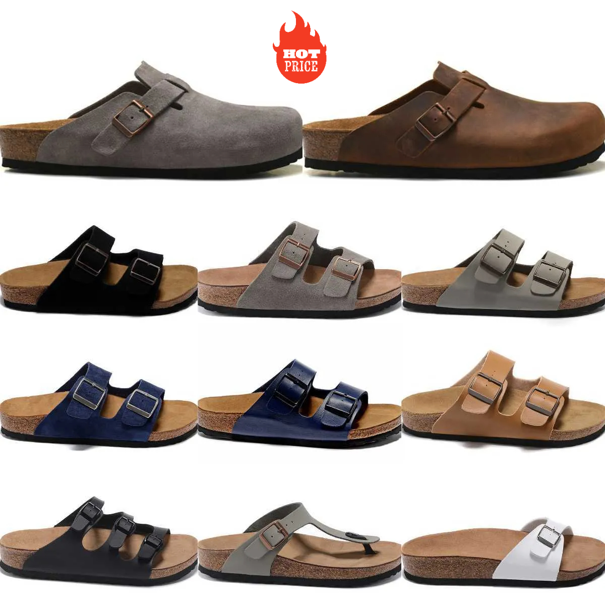 

BIRKENS TOCK Arizona Designer Sandals Men Women Microfiber Birko-Flor Slides Pantoufle Flip Flop Sliders Boston Soft Mules Footbed Clogs Indoor Slippers Shoes S698, 38