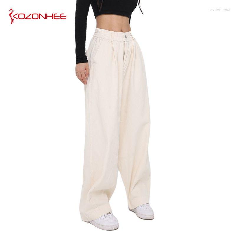 

Women' Pants Vintage High Waist Wide Leg Loose Casual Workwear Jeans Women, Black