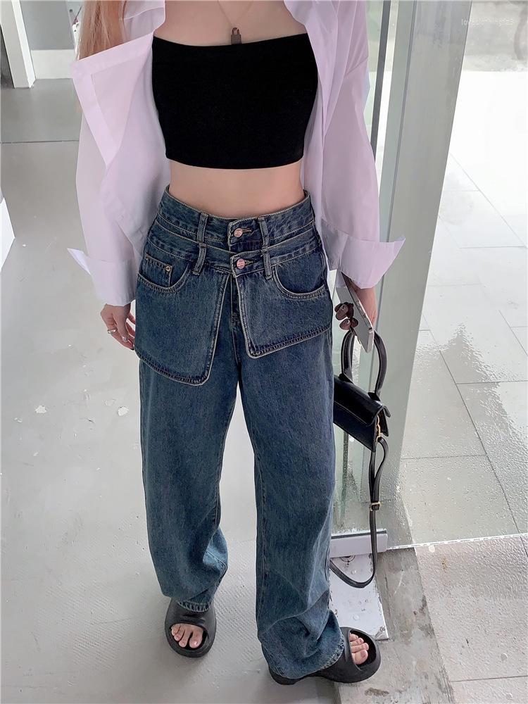 

Women' Jeans Y2k Baggy Woman High StreetTrousers 2023 Standard Winter Pants Cargo Flare Low Waist For Women, Blue