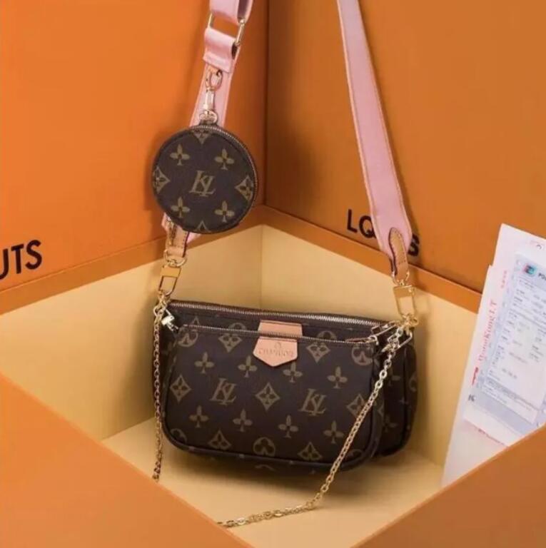 

women designer bag pochette crossbody leather bag handbag wallet on chain strap purse shoulder bags messenger classic 3pcs 3 piece set lady clutch luxury makeup bag, Packaging bags