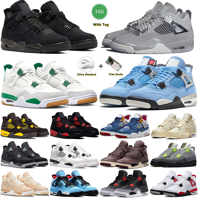

Jumpman 4 4s Basketball Shoes Frozen Moments Pine Green Black Cat Military Black Canvas Violet Ore University Blue White Oreo Sapphire Sneakers for Men and Women, Item#31