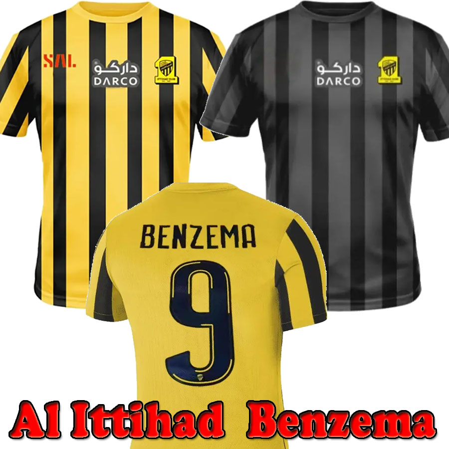 

2023 2024 Al Ittihad Benzema Soccer Jerseys 23/24 Hamdallah Romarinho Camara Home Away Jerseys Costa Coronado Hegazy pre match training jersey 23 24 Football Shirt, 23 24 home