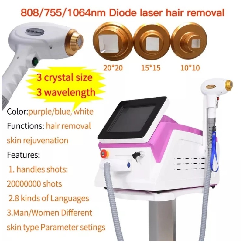 

2023 HOT 808 Nm 755 1064nm Diode Laser Device Hair Removal Alexan drite Laser for best hair removal effect 2000w high power laser