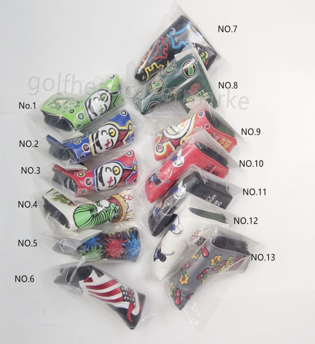 

High Quality Embroidery Golf Putter Headcover PU Leather Blade Cover3502044