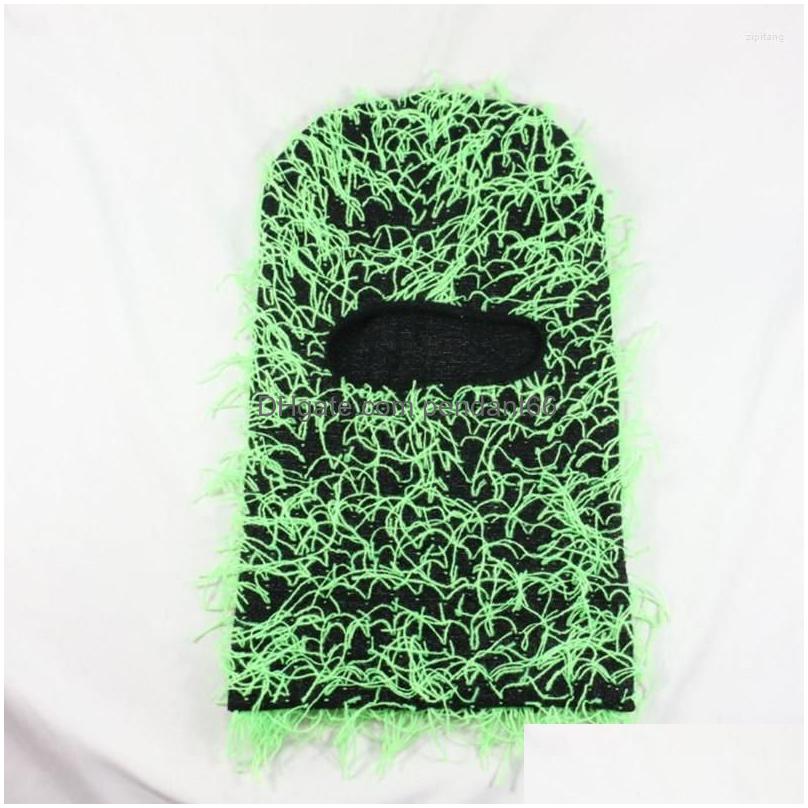 berets balaclava distressed knitted full face ski mask shiesty camouflage knit fuzzy