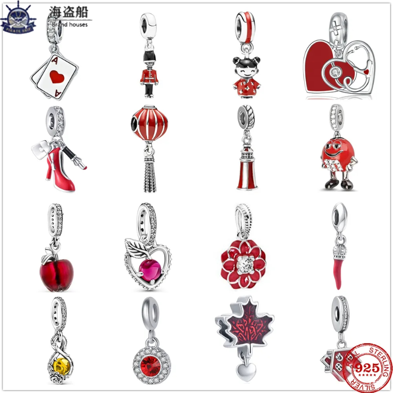 

For pandora charms authentic 925 silver beads Pendant DIY Apple High Heel lighthouse Fine Bracelet Charm Beads Dangle