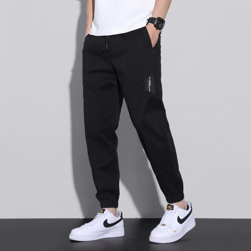 

Men's Pants Spring Summer Men's Harem Cotton Thin Jogging Sports Sweatpants Men Joggers Casual Ankle Trousers Male, Black