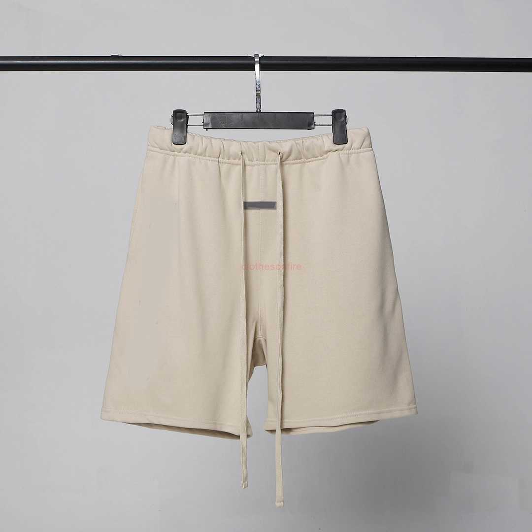 

FOG Shorts Men Short 360 11 inch inseam Set Ess 100% Cotton Relaxed Loose Wlastic Waist With Drawstring Heavyweight Knee Length Letter Printed Shorts Size S M X L XL, 03