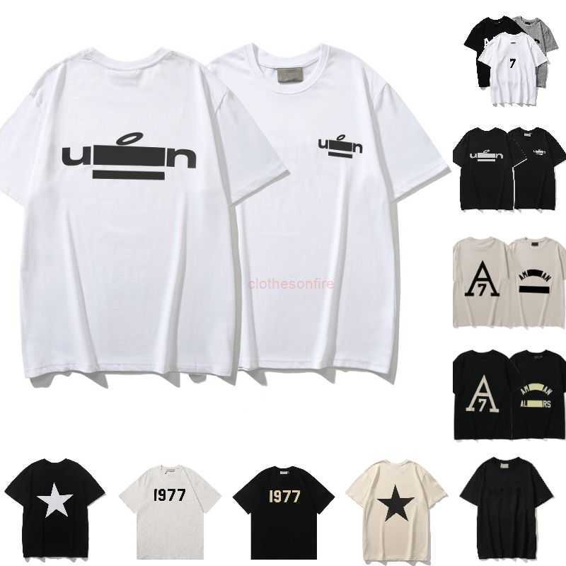 

Luxury Designer fashion clothing ESS Tees T-Shirts FOG ESSEN Season 8 Flocking Letter E Mens Womens Round Neck Short Sleeve T-shirt sport t shirt