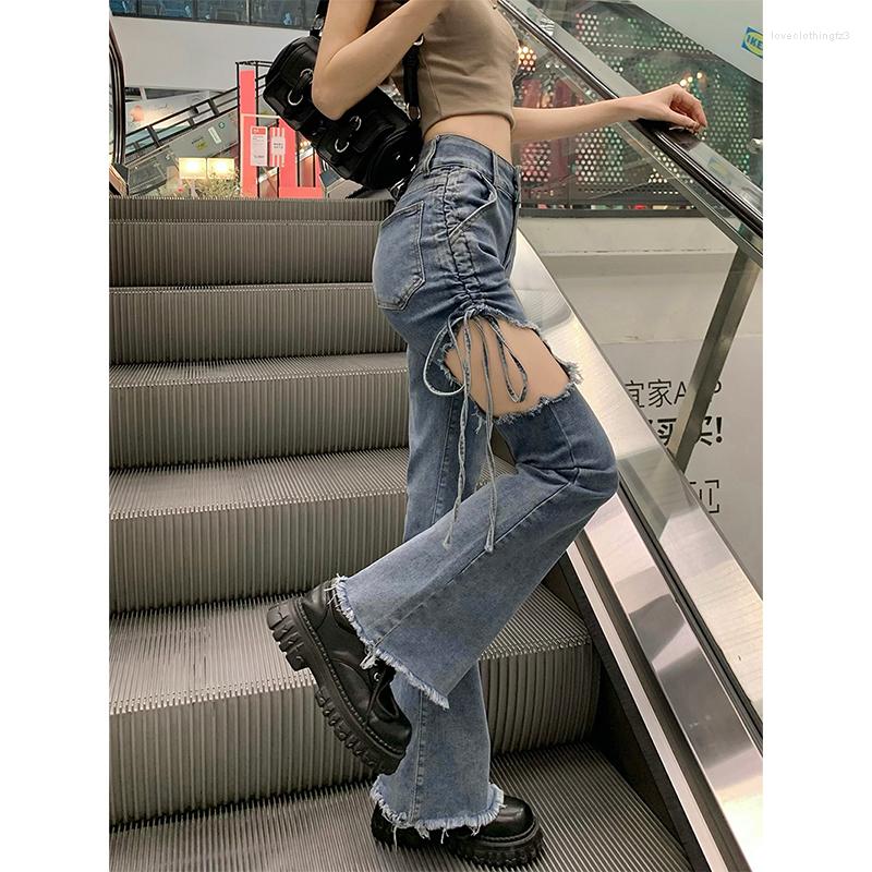 

Women' Jeans ILARES Ripped Female Women Clothing Korean Fashion Women' 2023 Trend Streetwear Pants Baggy High Waist Vintage, Denim blue