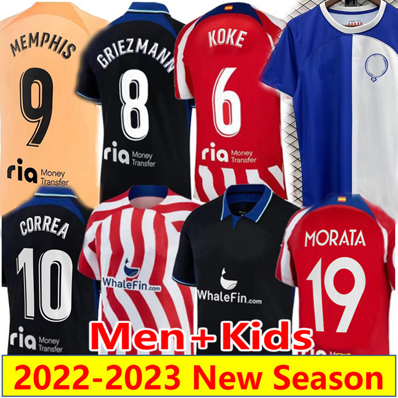 

R. DE PAUL MORATA soccer jerseys 120th anniversary MEMPHIS 2023 SAUL LLORENTE Correa Atletico MOLINA camiseta football shirt GRIEZMANN CARRASCO MaDriDs men kids, Kids 120th
