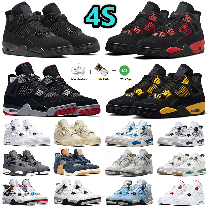 

4 4s mens basketball shoes Military Blue Black Cat Metallic Red Thunder Photon Dust Bred Pine Green Pure Money Oreo UNC Sail Frozen Moments men women sports sneakers, Color#20