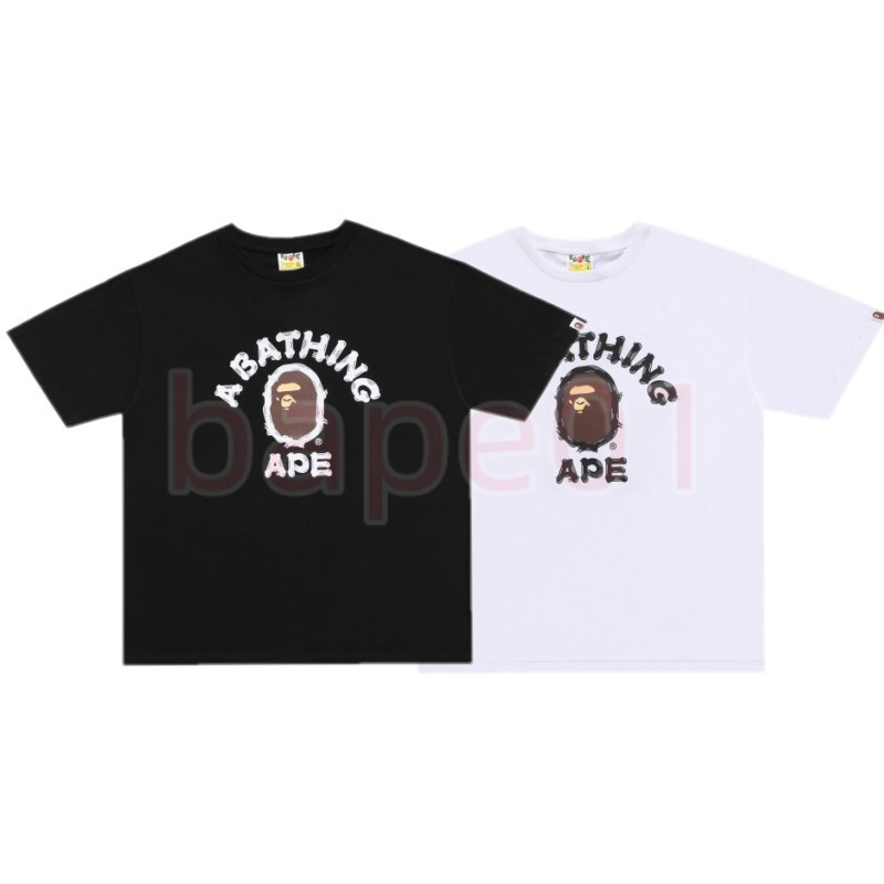 

Bape Mens Designer Fashion T Shirts Mans Classic Printing Casual Short Sleeves Summer T Shirt Couples Woman Tees Asian Size M-2XL, White