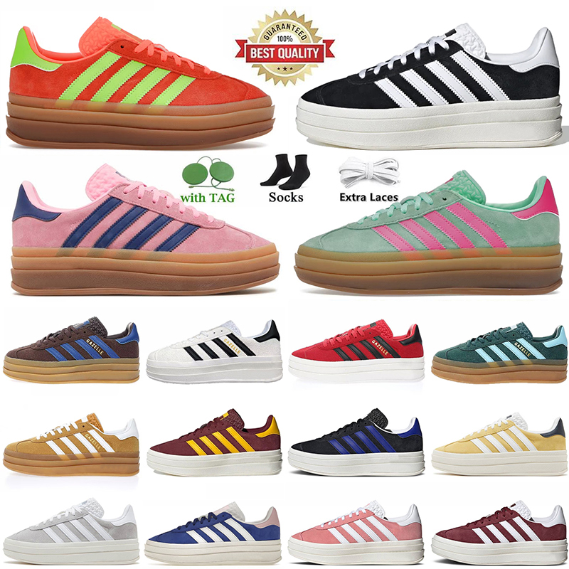 

Designer Gazelle Bold Platform Running Shoes Sambas Gazelles Original Platform Sneakers Luxury Pulse Mint Pink Glow Almost Yellow Grey Trainers Jogging Women, No.15 36-40