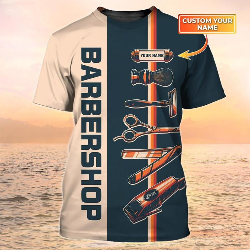 

Women' T Shirts Summer Short-sleeved T-shirt Barber Shop Custom Name 3D Printing Unisex Fashion Harajuku Street Casual Top