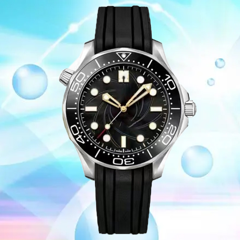 

Fashion luxury men's high-quality men's Watch OMG 8215 automatic movement 40mm classic sapphire mirror black dial Stainless steel strap diving waterproof watches, O2