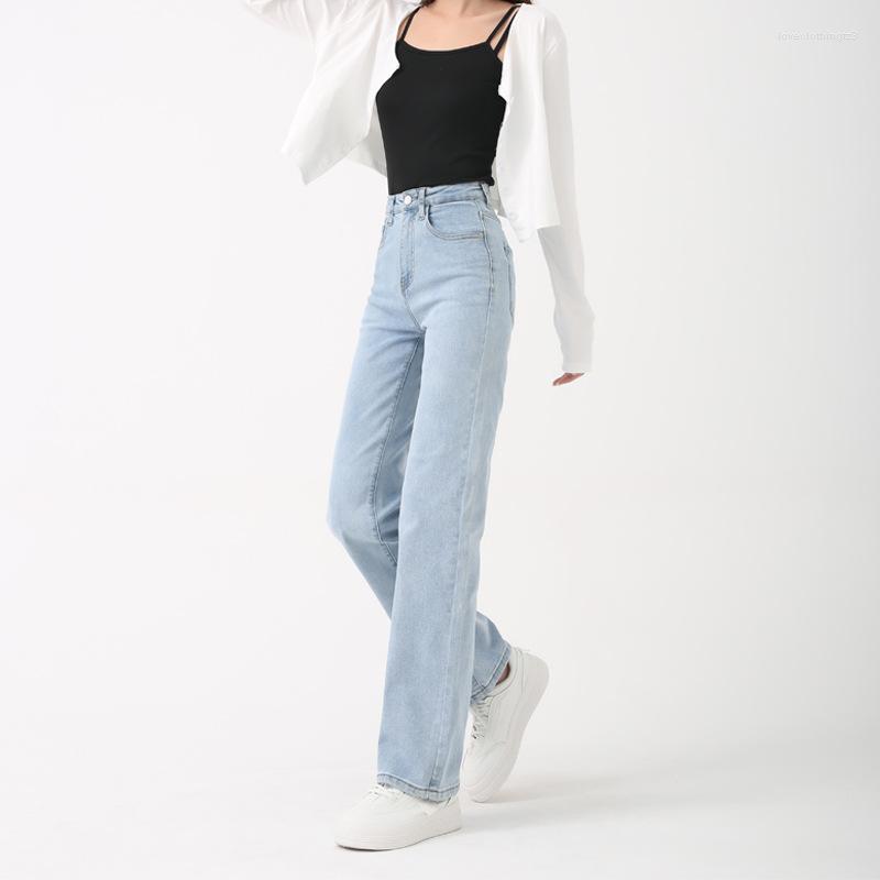 

Women's Jeans 2023 Autumn And Winter Women's Light Blue High-waist Suede Straight Pants Slim Fit Tall Thin Youth Ity, Black