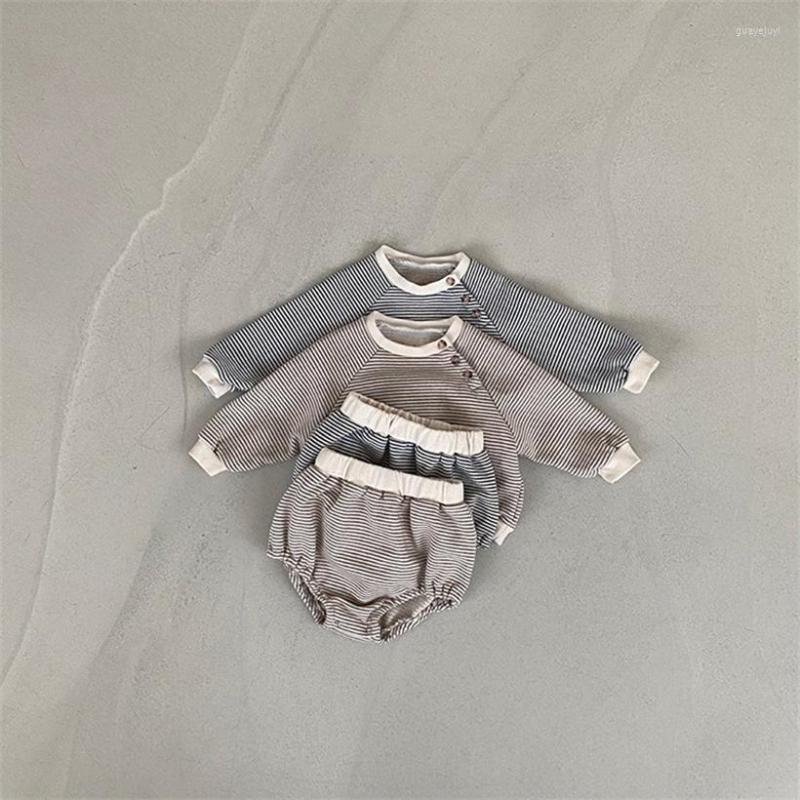 

Clothing Sets 0-2Y Infant Tracksuit Suit Stripe Sports Set For Baby Boys Outerwear Sweatshirts Bread Pants 2Pcs Toddler Clothes Casual, Picture shown