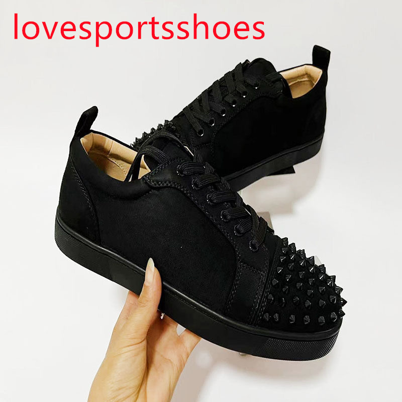 

2023 Luxury Designer Men Women Casual Shoes For Sale Red Sole Low Tops Flat Spikes Flats Black Blue Suede Silver Diamond Men Women Prom Wedding Shoe Sneakers SIZE36-46, 16