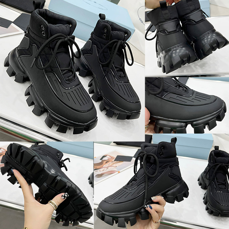 

Cloudbus Thunder Hightop Sneakers Designer Leather Couple Casual Shoes Triangle Signature Lightweight Rubber Sole Robot 2023 Brand Men's Sports Shoes