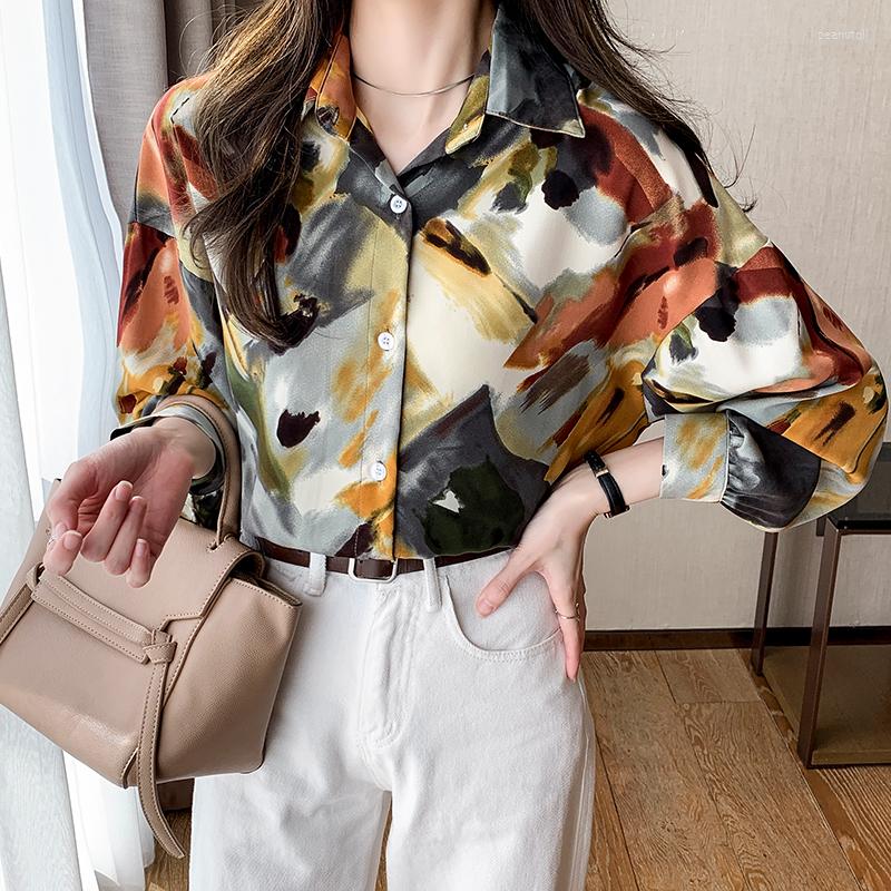 

Women' Blouses Chikichi Elegant And Youth Woman 2023 Hong Kong Oil Painting Long-sleeved Chiffon Shirt Female Casual Women Top, Color