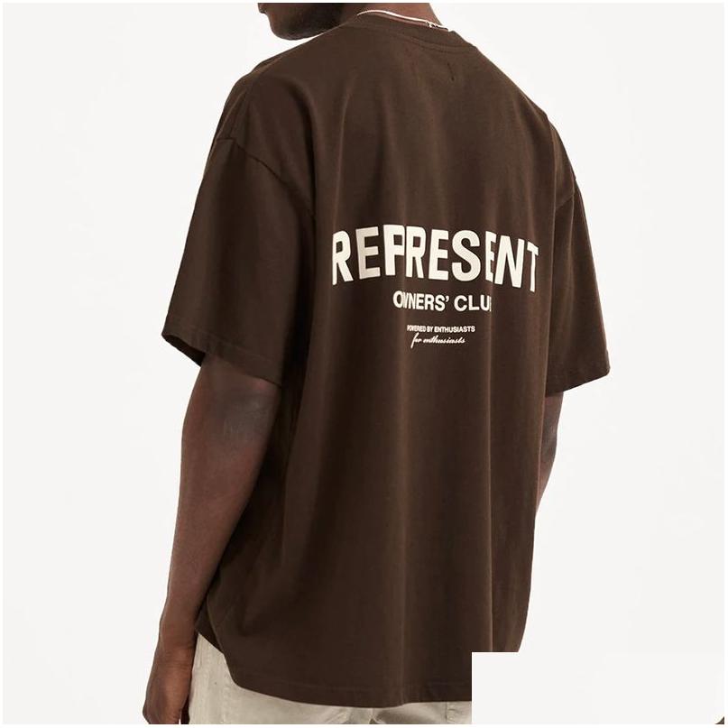 

Men'S T-Shirts Owners Club Tee Brown Grey Green Blue Casual Short Sleeves Oversized Tshirts Cotton T Shirts Men Women Hip Hop Street Dhr8V