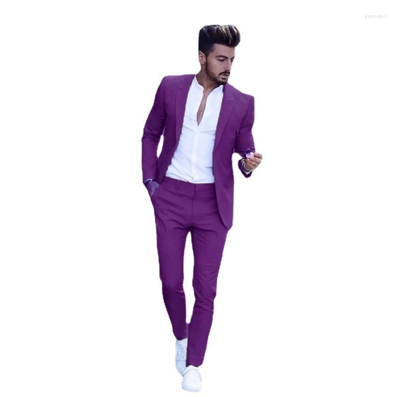 

Men's Tracksuits 2023 Business Casual Suit Men's Two Piece Set Bride And Man Wedding Banquet Men, Gold