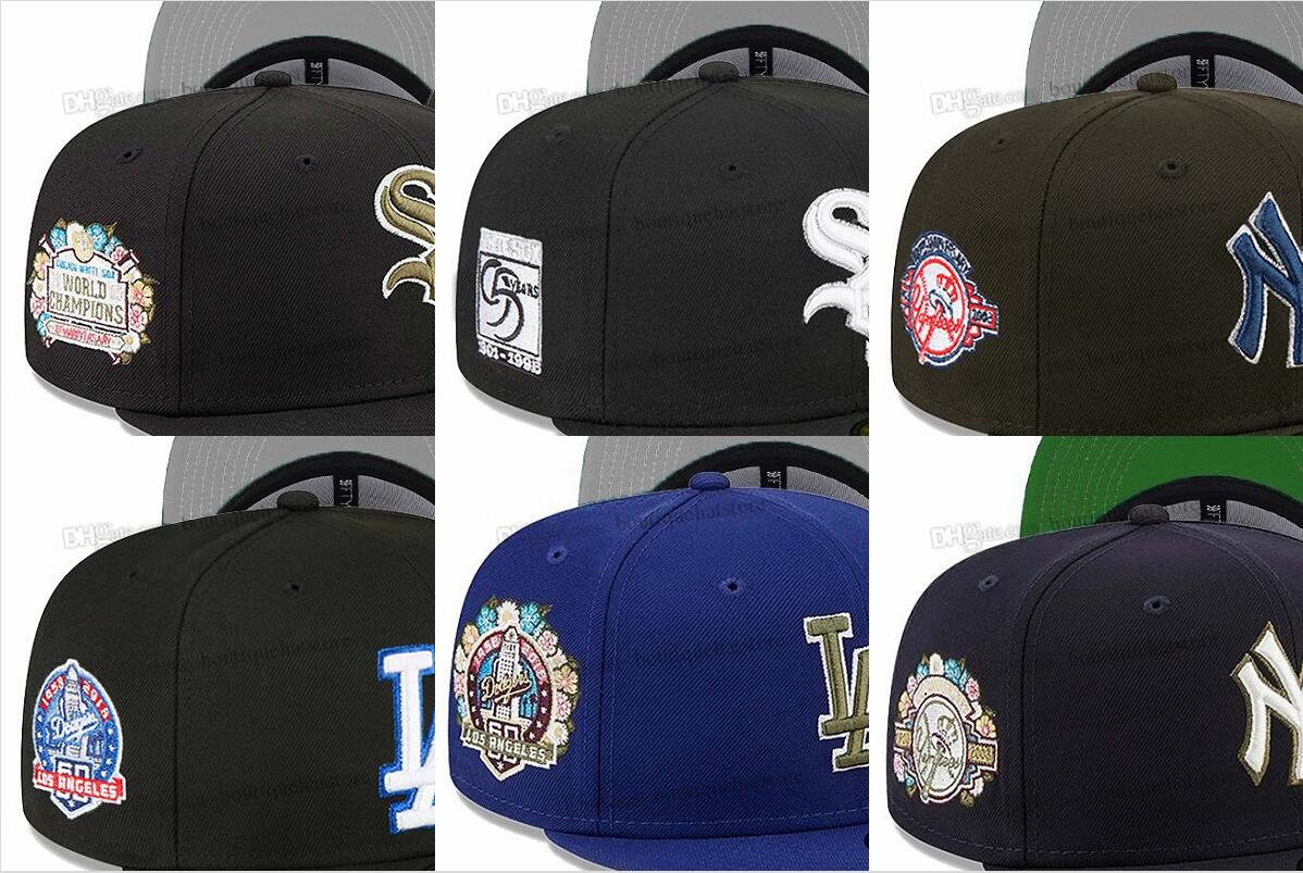 

2023 Men's Baseball Fitted Hats Classic Hip Hop Black Color Chicago Sport Full Closed Design Caps Chapeau 1981 Stitch Heart " Series" " Love Hustle Flowers Ju8-05