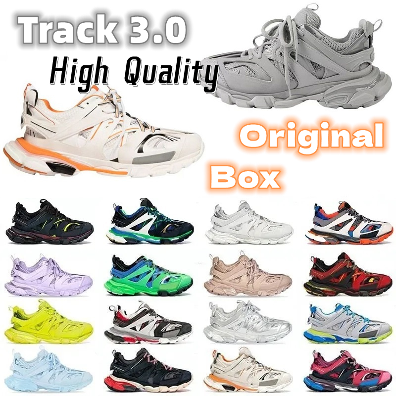 

Casual Shoes Sneakers Leather Trainer Platform Trainers Shoes Luxury Designer Triple White Black Tess.S. Gomma Nylon Printed Men Women Track 3 3.0