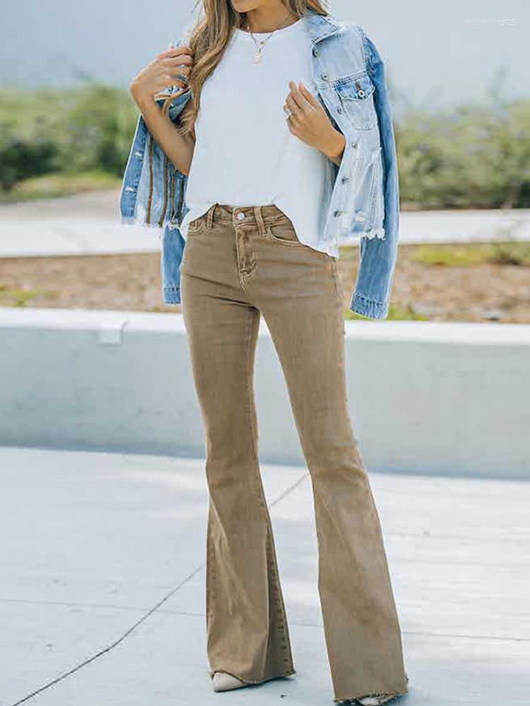 

Women' Pants Flared Solid Cargos Y2k Sexy Cargo Jeans Splice Korean Style Clothes Slim Parachute Pant Floor Length Streetwear 90s, Khaki