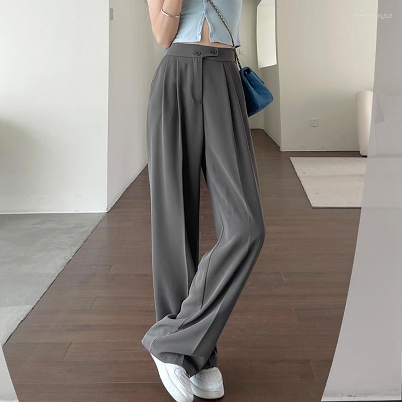 

Women' Pants Spring Summer 2023 Pleated For Women Fashion High Waist Korean Style Solid Color Suit Casual Loose Trousers, Beige
