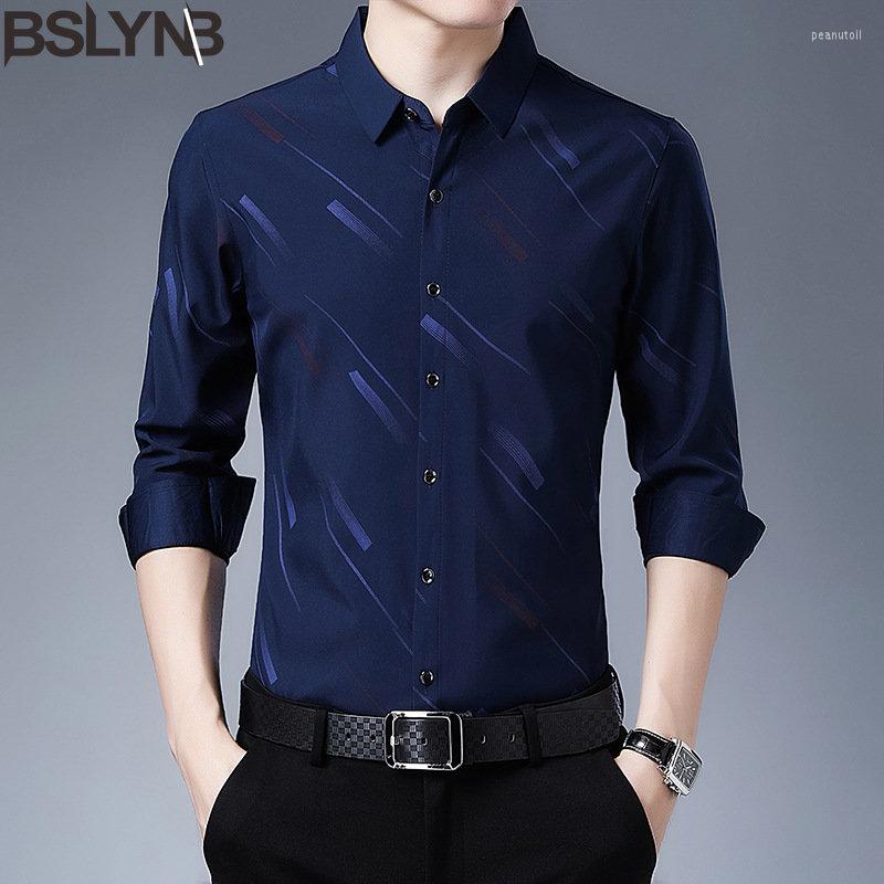 

Men's Casual Shirts Korean Style Men's Long Sleeved Shirt Business Versatile Printed Slim-fit, Haqing