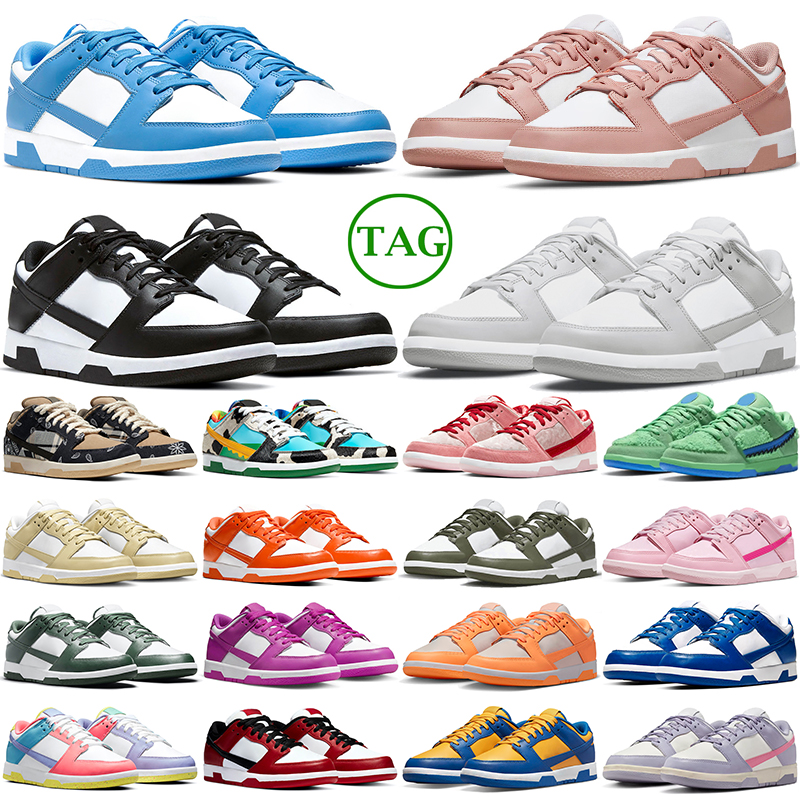 

Men Women Shoes Lows Sneakers Panda White Black Triple Pink UNC Grey Fog Rose Whisper StrangeLove Strawberry Peach Candy Active Fuchsia Mens Outdoor Trainers GAI