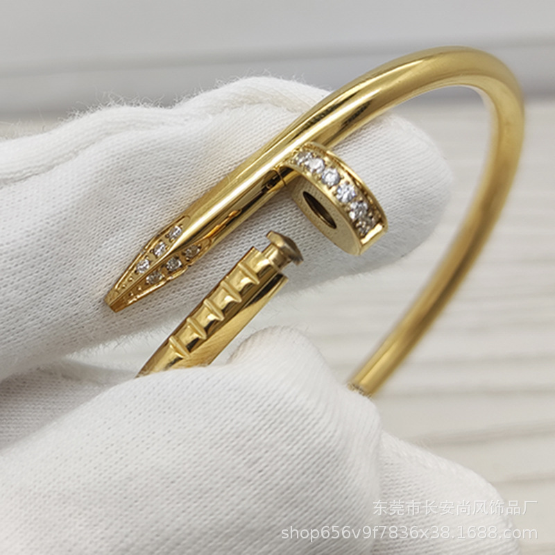 

Nail bracelet jewlery designer for women nail bracelet 14K gold-plated stainless steel female bracelet wedding gift accessoriesValentine's day gift set ornaments
