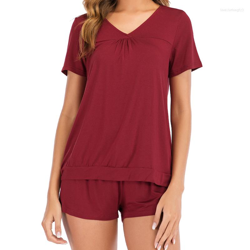 

Women' Sleepwear Pjamas For Women Set Sexy V-Neck Women' Pajamas Modal Summer Sling Shorts Solid Color Two Piece, Black