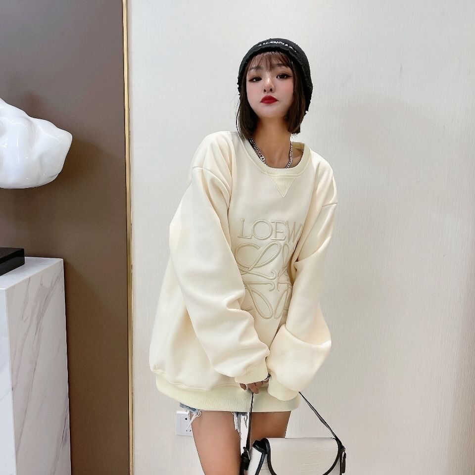 

Designer Clothing Mens Sweatshirts Hoodies Loewe Velvet Sweater Embroidery Big Men and Women Lovers with the Same Autumn Winter Thickening Pullover Top Trend Fashi, Shipping fee