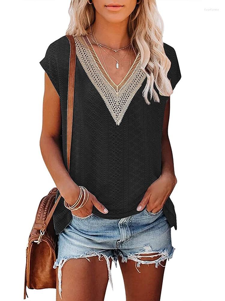 

Women's Blouses Summer For Women Clothes 2023 Fashion V Neck Short Sleeve Elegant Office Work Shirt Lady Plus Size Casual Tops, Yellow