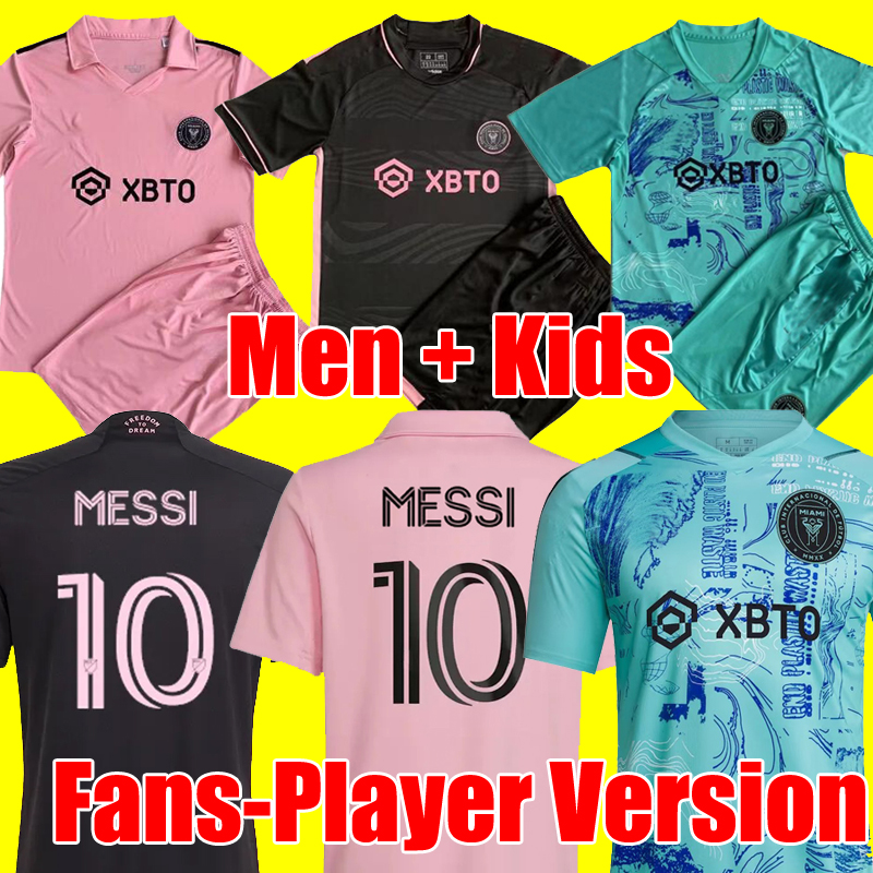 

2023 2024 Inter Miami Soccer Jerseys CF Matuidi HIGUAIN CAMPANA YEDLIN MESSIS BECKHAM MLS 23 24 football men kids sets Player Fans version shirt kits, Ovo men